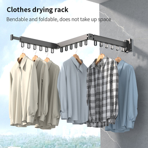 <span class=keywords><strong>Tendedero</strong></span> <span class=keywords><strong>de</strong></span> Ropa Plegable y Extensible <span class=keywords><strong>de</strong></span> Aluminio para Montaje en <span class=keywords><strong>Pared</strong></span>, Retráctil, para Interiores, para Lavandería del Hogar - Product Image 2