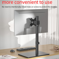 Nouveau support de bureau en acier laminé à froid pour moniteur de 17 à 43 pouces, bras réglable en hauteur, noir, compatible VESA 75x75mm, capacité 15 kg, en stock
