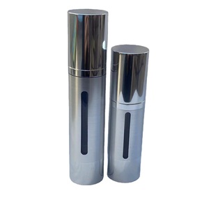 Electroplated Silver Aluminum Cosmetic Spray <b>Bottle</b> 15 30 50ml Vacuum <b>Mist</b> Sealing With Window For Skincare - Product Image 4