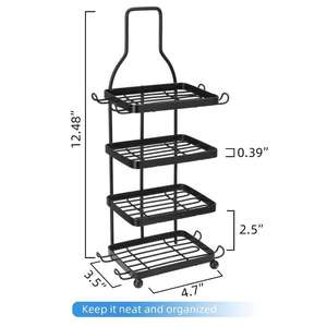 <span class=keywords><strong>Support</strong></span> à Savon Vintage Écologique à 4 Niveaux avec 8 Crochets, Étagère de Douche Anti-Rouille pour Shampoing, <span class=keywords><strong>Support</strong></span> de Rangement pour Comptoir de Cuisine - Product Image 2
