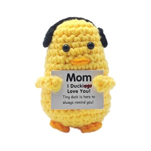 Llavero de Ganchillo Hecho a Mano con Forma de Pato Amarillo de Lana Peinada, Colgante Bonito con Expresión de Energía Positiva, Bolsa OPP, Producto Terminado - Product Image 2