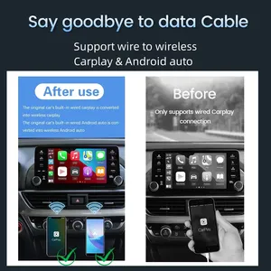 Adaptador CarPlay <span class=keywords><strong>inalámbrico</strong></span> 2 en 1 y adaptador <span class=keywords><strong>inalámbrico</strong></span> automático <span class=keywords><strong>Android</strong></span>, enchufe y enchufe para iPhone con cable a Netflix <span class=keywords><strong>inalámbrico</strong></span> YouTube - Product Image 2