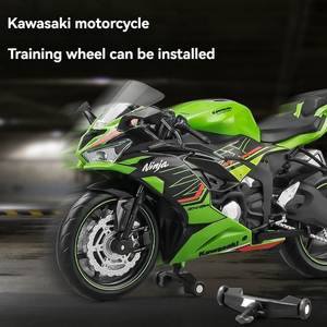 Modelo de Motocicleta de Metal Fundido a Presión a Escala 1:12 de la <span class=keywords><strong>Kawasaki</strong></span> Ninja ZX-6R, Juguete para Niños con Retroceso y Dirección en la Rueda Delantera, Modelo de Simulación Decorativo - Product Image 3