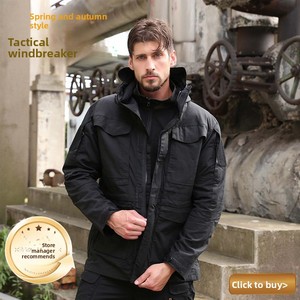 Chaqueta Cortavientos Táctica con Capucha para Deportes al Aire Libre, Estilo Bomber, Resistente al Viento y al Agua, Modelo <span class=keywords><strong>M65</strong></span>, Ropa de Trabajo Rústica con Forro - Product Image 3