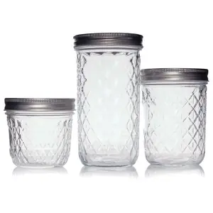 High quality food grade mason jar honey bottle 8oz glass storage jar with lids