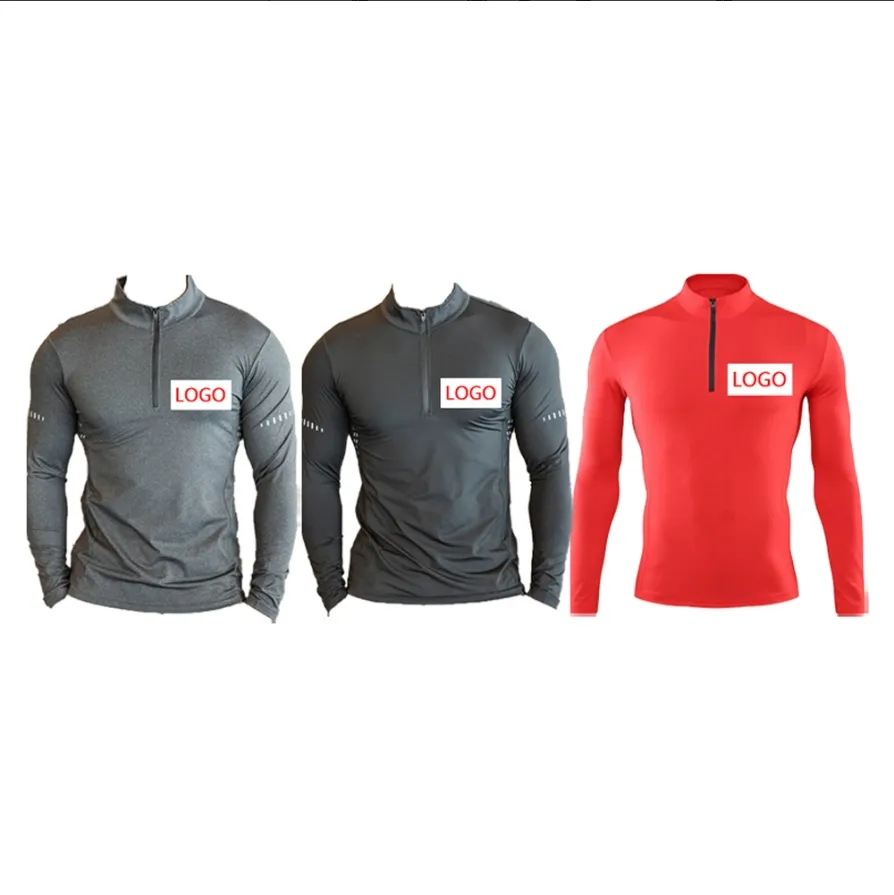 Sportieve Elegantie Oem Custom Logo Heren Gym Golf Kwart Zip Pullover Actieve Atletische Lange Mouw Top Kwart Rits Pullover Heren