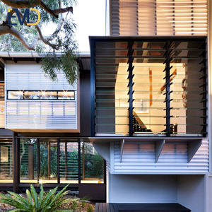 Fenêtres à persiennes verticales en aluminium avec cadre en verre trempé transparent, design moderne personnalisé, extérieur à persiennes - Product Image 4