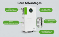 Sistema de Almacenamiento de Energía Solar Híbrido Todo en Uno de 16 kWh y 7.2 kW, Bifásico 120/240 V, con Doble MPPT de 9000 W, Batería LiFePO4 para Respaldo de Energía en el Hogar