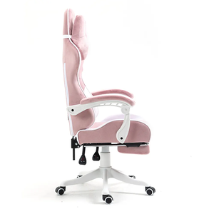 <span class=keywords><strong>Silla</strong></span> elevadora de tela de terciopelo <span class=keywords><strong>rosa</strong></span> de lujo con espuma viscoelástica, diseño minimalista, reposapiés de altura ajustable, para juegos de <span class=keywords><strong>ordenador</strong></span>, venta al por mayor - Product Image 2