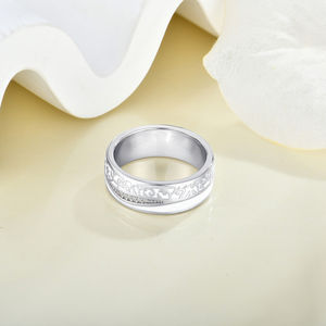 <span class=keywords><strong>Bague</strong></span> élégante d'inspiration vintage avec des motifs gravés délicats <span class=keywords><strong>Bague</strong></span> unisexe en argent sterling 925 - Product Image 4