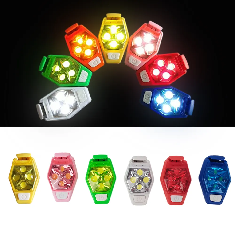 Bike Rear Tail Light Clip On Sport Shoes Straps Wrist Bright Warning Safety Lamp Led Light Clip For Running Walking