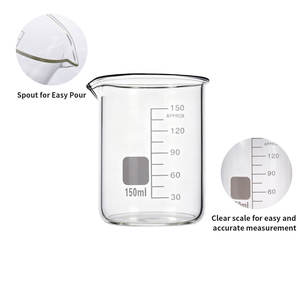Bécher gradué en verre borosilicate résistant à la chaleur à paroi épaisse <span class=keywords><strong>de</strong></span> 5 ml, 10 ml, 25 ml, avec bec verseur, pour laboratoire - Product Image 2