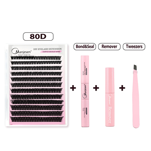 Cils en grappe DIY <span class=keywords><strong>Cerise</strong></span> Cherry Pop 113D D Curl 13-19mm, rose <span class=keywords><strong>cerise</strong></span> vif et audacieux, chic, effet fleur de printemps, pour séance photo - Product Image 2