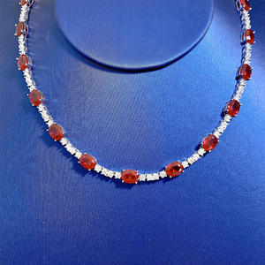 Новинка, полный набор, 2 карата, яйцо в форме 6*8 мм, высокоуглеродистое Алмазное ожерелье, 925 серебряная Роскошная цепочка ключицы 44 см - Product Image 2