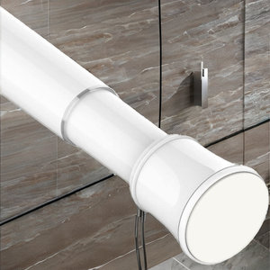 Support de <span class=keywords><strong>tringle</strong></span> à <span class=keywords><strong>rideau</strong></span> moderne en plastique Domeijing, sans perçage, <span class=keywords><strong>adhésif</strong></span>, <span class=keywords><strong>crochet</strong></span>, clip, fixateur, télescopique, porte horizontale, 1,5 m, durable - Product Image 5