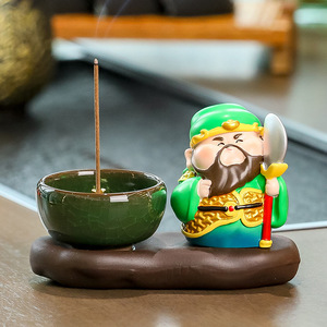 Quemador de incienso Zhong Kui de estilo chino, hecho a mano en resina, para ceremonia del té, meditación, adorno - Product Image 4