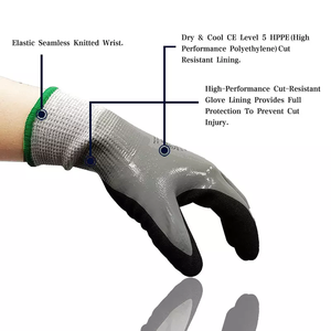 Gants de moto double trempés Nitrile Latex Coated Seamless Knitting waterproof work Gants de sécurité coupe niveau 5 - Product Image 6