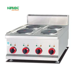 Restoran ticari pişirme makinesi sayaç üst ticari aralıkları elektrikli 4-plate ocak