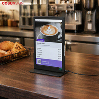 Écran tactile COSUNDIGITAL pour menu de table, affichage publicitaire LCD compact en métal pour restaurant