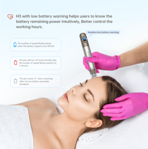 Stylo Derma Portable <span class=keywords><strong>Dr</strong></span> <span class=keywords><strong>Pen</strong></span> H3 sans Fil pour Microneedling avec Cartouches MTS PMU, Aiguille Réglable 0,2,5 mm, Équipement de Beauté - Product Image 5