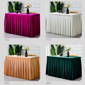 <span class=keywords><strong>Mantel</strong></span> plisado rojo vino, cubierta de mesa, Material de terciopelo, <span class=keywords><strong>mantel</strong></span> de gamuza suave y cómodo para la Mesa - Product Image 6