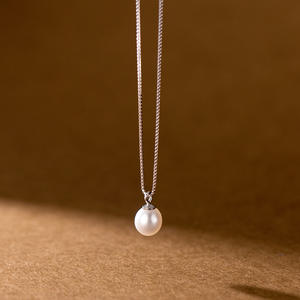 S925 <b>Silver</b> Sparkling Diamond <b>Necklace</b> Small Fresh Elegant <b>Simple</b> Versatile Clavicle Chain D8530 Pearl <b>Necklaces</b> - Product Image 4