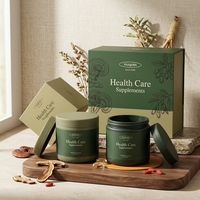 Pot en verre de 150 ml pour suppléments de gommes, couleurs personnalisées, avec emballage en boîte, pot en verre avec bouchon à vis pour contenants de gommes au collagène