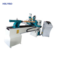 Tour à bois CNC robuste et facile à utiliser avec moteur de broche de 4 kW pour le tournage et la gravure de colonnes et de pieds de meubles en bois