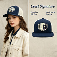 Gorra Vintage de Dos Tonos con Visera Plana, Perforada con Láser, Logotipo Bordado en 3D, Impermeable, de Secado Rápido, con Cierre a Presión