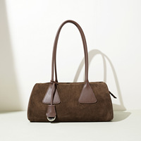 Sac à bandoulière Boston pour femme en cuir véritable, design minimaliste et original, avec fermeture éclair unique, personnalisable ODM/OEM, nouvelle collection 2026
