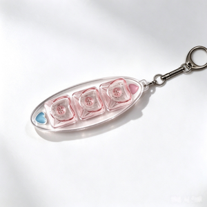 Llavero de diseño personalizado multicolor con 5 teclas transparentes en forma de gato para aliviar el estrés, probador de interruptores de teclado, regalos. - Product Image 1