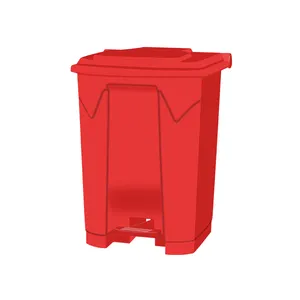 50L\80L\100L plastic trash bin waste bin rubber wheel trash can for outdoor skip bins