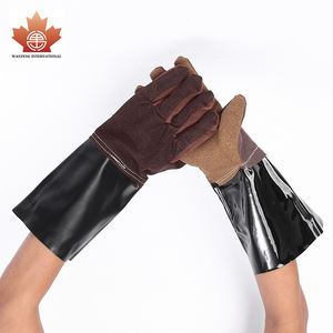 Guantes de Trabajo de Seguridad para Soldadura de Cuero Industrial con Puño Largo Resistentes al Calor en Color Aleatorio - Product Image 3