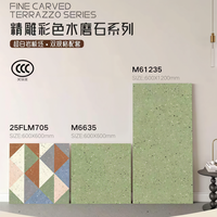Carreaux de porcelaine aspect terrazzo antidérapants et résistants aux acides 600x600mm, vert herbe et bleu marine, pour gymnases et restaurants - Vente chaude