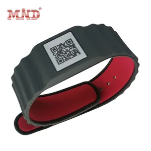 13.56MHz Chip NFC Programar Silicone Wristband QR Custom Printing RFID Bracelet