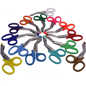 Ciseaux de traumatologie d'urgence professionnels, ciseaux à pansements médicaux robustes en acier inoxydable à bout arrondi, outil de coupe polyvalent pour les secouristes - Product Image 1