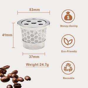 Customized Logo Reusable 304 Stainless Steel <b>Coffee</b> Pod <b>Filter</b> Five Hole <b>Coffee</b> Capsule K Cup for Keurig <b>Coffee</b> Machine - Product Image 2