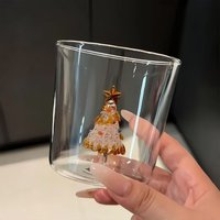 Verre à vin de haute qualité au prix d'usine avec un design d'arbre de Noël en 3D