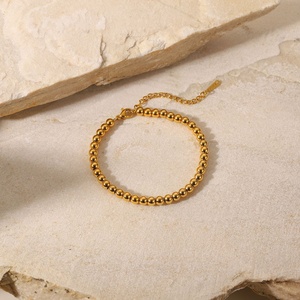 High Quality Stainless Steel Jewelry Waterproof Gold Plated Women <b>Beaded</b> <b>Bracelet</b> - Product Image 6