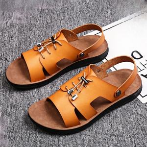 ग्रीष्मकालीन इतालवी हस्तनिर्मित चमड़े के सैंडल सुपर फाइबर चप्पल पहनने वाले पुरुषों के लिए प्रतिरोधी गैर-स्लिप सोल्स आउटडोर आकस्मिक जूते - Product Image 3