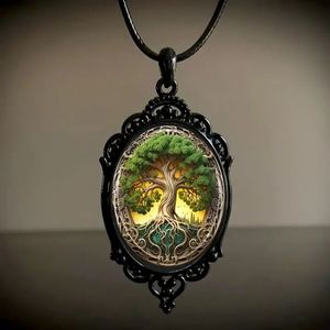 Gothique Vampire Hibou Camée Collier Femmes Hommes Mode Païenne Sorcière Bijoux Accessoires Cadeau <span class=keywords><strong>Blood</strong></span> Owl Verre Charm Corde Chaîne Ras du Cou - Product Image 5