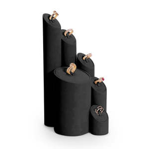 Expositor de Joyería Negro de Almacenamiento Directo, Soporte Personalizado para Collares y Anillos, Accesorios de Exhibición de Joyería de Lujo para Escaparates - Product Image 1