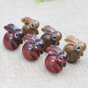 Sandalwood Carved Rabbit <b>Keychain</b> Wood Pendant Portable Decorative Ornament For Bag Phone Chain Gift - Product Image 2