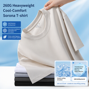 T-shirt Oversize Personalizzata con Stampa DTG in Sorona 260 GSM, Maglietta da Corsa in Cotone Poliestere Essenziale per Donna e Uomo, T-shirt Pesante - Product Image 1