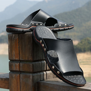 Factory wholesale new style men's soft and comfortable anti-slip <b>slippers</b>, casual open-toe fashionable slip-on shoes - Product Image 1