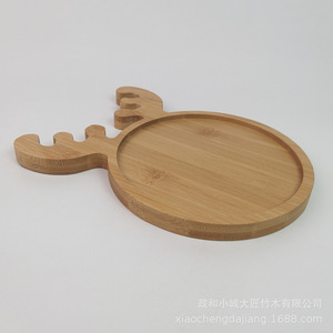Plateau en bambou en forme de renne 23x17cm pour collations, fruits, fromages, décorations de Noël - Product Image 3