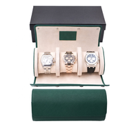 OEM/ODM impression personnalisée haut de gamme luxe fait à la main 3 fentes rouleau montre boîte de rangement marque privée montre vitrine