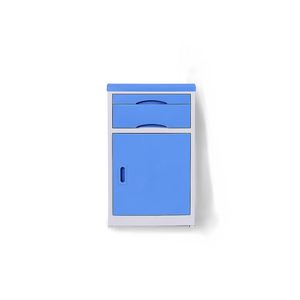 Hospital Cabinet ABS Material Blue Wood Grain 740mm Height Medical <b>Bedside</b> <b>Table</b> For Hospital Use - Product Image 2