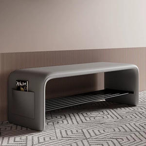 Multifunction <b>Entryway</b> <b>Bench</b> Rectangle Floor Standing Shoe Storage Milky Gray Dark Orange Luxurious Black Child Use - Product Image 3