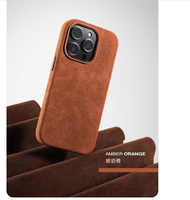 Étui en cuir suédé de luxe étui de téléphone personnalisé housse de téléphone portable en cuir PU durable pour iPhone 16 Pro